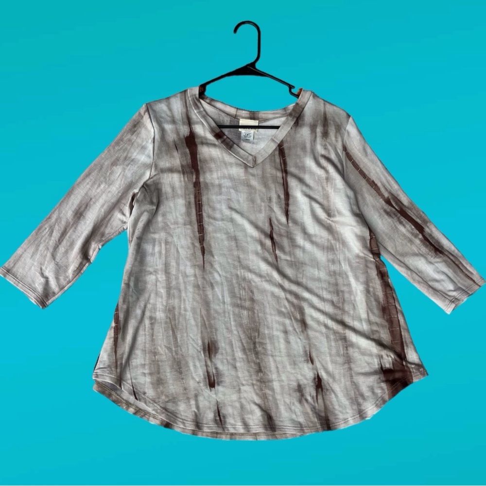 P & Rose Tie Dye Vneck Top Size Large